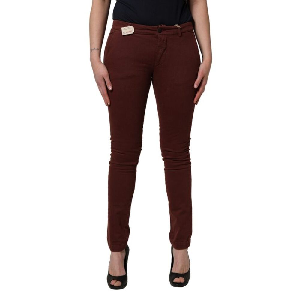 Roy Roger's Maroon Mid Waisted Slim Fit Denim Trouser Women's Jeans